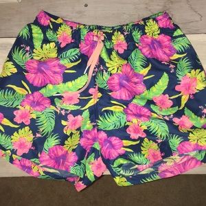Chubbies swim shorts. These are the Floral Reefs.